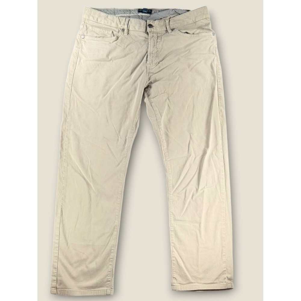 Peter Millar Collection Mens 35 Khaki Tan Cotton Wool Blend 5 Pocket Pants